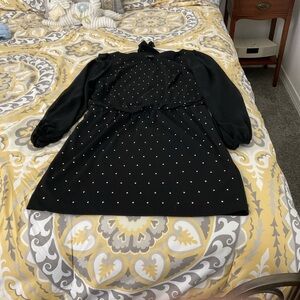 Black Dress with gold rivets